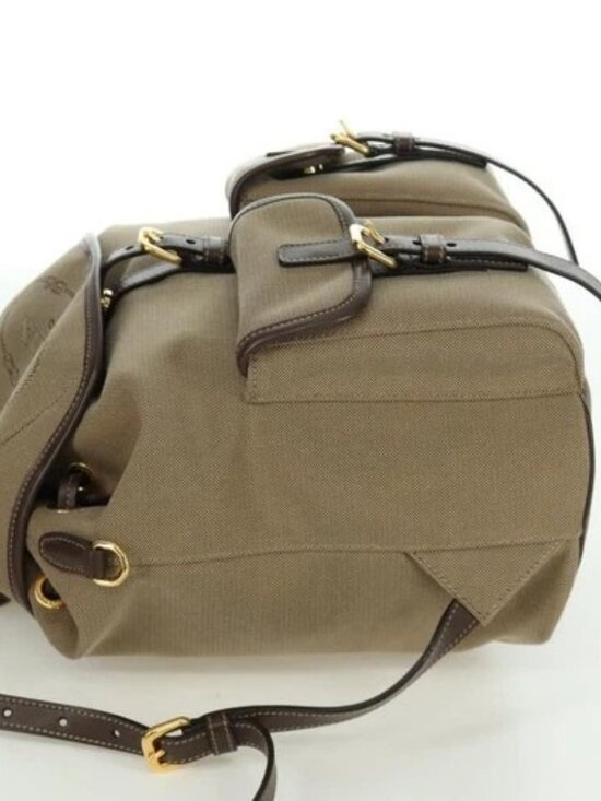 PRADA Backpack Canvas Beige Gold Auth 168350V main image 12